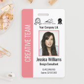 Persoonlijke ID-kaart van bedrijfspersoneel roze Badge