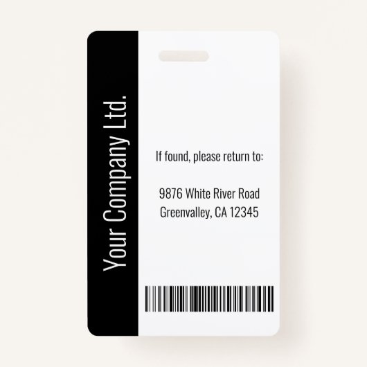 Persoonlijke ID-kaart voor werknemers in bedrijf z Badge (Achterkant)