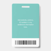 Persoonlijke ID-kaart voor zakelijke werknemers Bl Badge (Back)