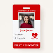 Persoonlijke ID van eerste responder Foto-ID Bevei Badge (Voorkant)