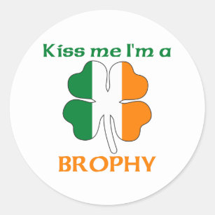 Persoonlijke Iers Kus me Ik ben Brophy Ronde Sticker