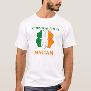 Persoonlijke Iers Kus me Ik ben Hagan T-shirt