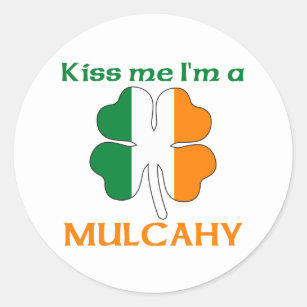 Persoonlijke Iers Kus me Ik ben Mulcahy Ronde Sticker