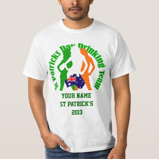 Persoonlijke Ierse Amerikaanse St Patrick's day T-shirt (Voorkant)