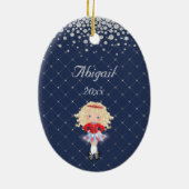 Persoonlijke Ierse dansdag voor blindenmeisjes Keramisch Ornament (Achterkant)