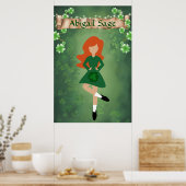 Persoonlijke Ierse danser met Red Hair Dance Poster (Keuken)