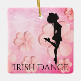 Persoonlijke Ierse dansroze shamrocks Keramisch Ornament