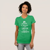 Persoonlijke Ierse familienaam Keep Calm & Drink T-shirt (Voorkant volledig)