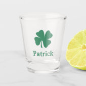 Persoonlijke Ierse groene klaver monogram naam Shot Glas (Voorkant)