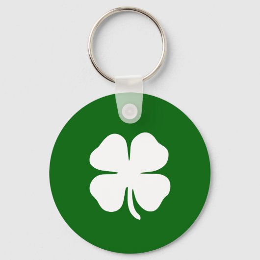 Persoonlijke Ierse Groene Klaverblad Sleutelhanger (Voorkant)