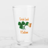 Persoonlijke Ierse luck Clover Beer Glass Tumbler (Voorkant)