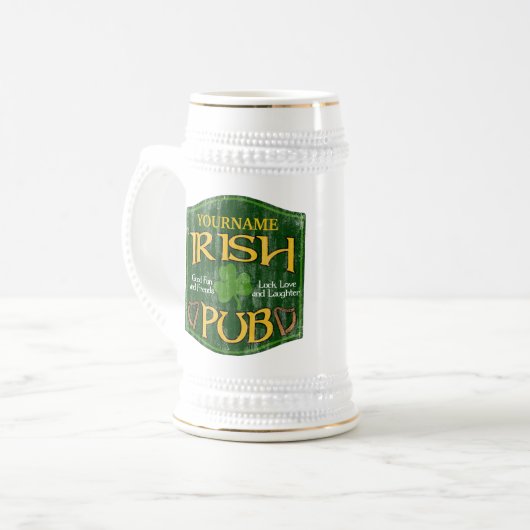 Persoonlijke Ierse pb-gebarentaal Bierpul (Voorkant links)