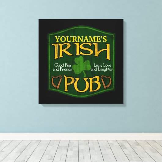 Persoonlijke Ierse pb-gebarentaal Canvas Afdruk (Insitu (Houten vloer))