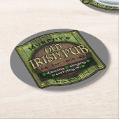 Persoonlijke Ierse pb-tekens Ronde Kartonnen Onderzetter (Gebogen)