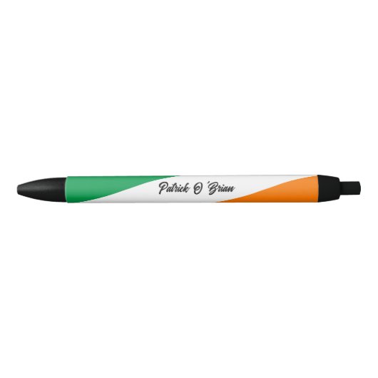 Persoonlijke Ierse pen, Ierse vlag, Ierland Zwarte Inkt Pen (Voorkant)