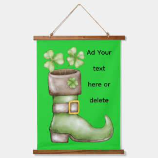 Persoonlijke Ierse Shamrock Leprechaun Laars Hangend Wandkleed