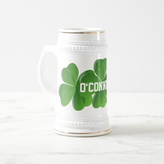 Persoonlijke Ierse St Patrick's day Bierpul (Voorkant links)