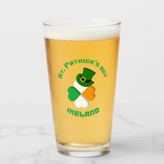 Persoonlijke Ierse St. Patrick's Day Glas (Voorkant gevuld)