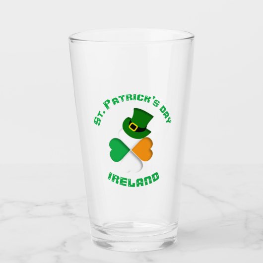 Persoonlijke Ierse St. Patrick's Day Glas (Voorkant)