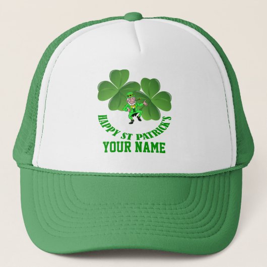 Persoonlijke Ierse St Patrick's day Trucker Pet (Voorkant)