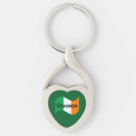 Persoonlijke Ierse vlag met Keltisch lettertype Sleutelhanger (Voorkant)