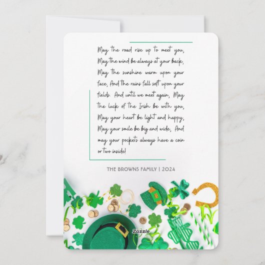 Persoonlijke Ierse zegeningen voor St. Patrick's D Feestdagenkaart (Achterkant)
