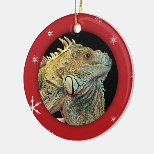 Persoonlijke Iguana-/Pet-fotofeestdag Keramisch Ornament (Links)