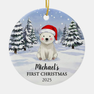 Persoonlijke IJsbeer Baby Kerst Ornament