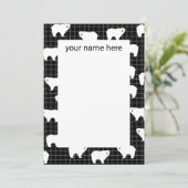 Persoonlijke ijsbeerkaarten op zwarte achtergrond bedankkaart (Staand voorkant)