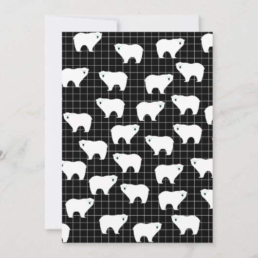 Persoonlijke ijsbeerkaarten op zwarte achtergrond bedankkaart (Achterkant)