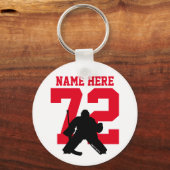 Persoonlijke ijshockey doelverdediger naam nummer  sleutelhanger (Voorkant)