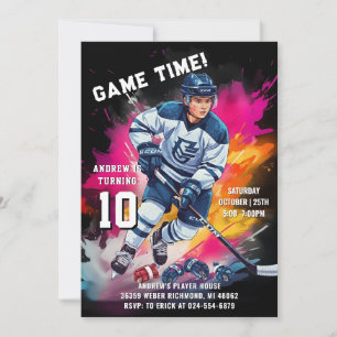 Persoonlijke ijshockey sport verjaardagsfeest kaart