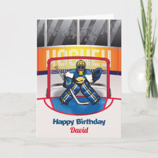 Persoonlijke ijshockey verjaardagskaart kaart