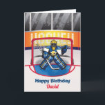 Persoonlijke ijshockey-verjaardagskaart kaart<br><div class="desc">Persoonlijke ijshockey-verjaardagskaart ontworpen door Cards Inspired.</div>