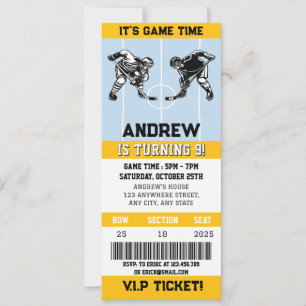 Persoonlijke ijshockeyticket sport verjaardagsfees kaart