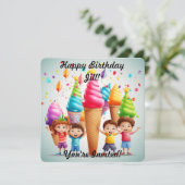 Persoonlijke ijsje-aanvraag uitnodiging (Staand voorkant)