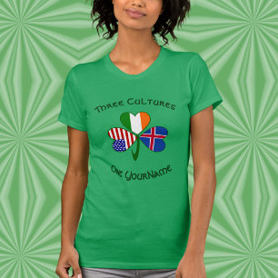 Persoonlijke IJsland Ierland VS Shamrock Dames T-shirt