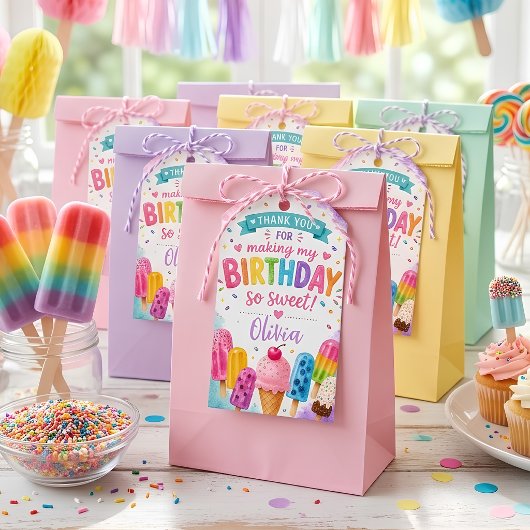 Persoonlijke Ijslolly Verjaardag Cadeaulabel