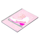 Persoonlijke ijsroze sneeuw voor Schaats Notitieboek (Linkerzijde)