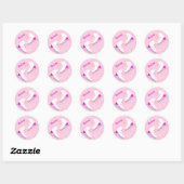 Persoonlijke ijsschaatsroze Kawaii Afbeelding Scha Ronde Sticker (Vel)