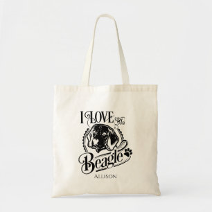 Persoonlijke ik hou van mijn beagle Canvas tas