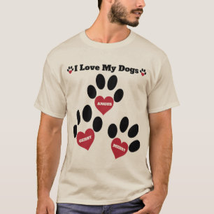 Persoonlijke "Ik hou van mijn honden" voor Hondenl T-shirt