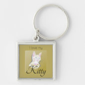 Persoonlijke ik hou van mijn Kat foto Sleutelhanger (Voorkant)