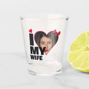 Persoonlijke Ik Hou Van Mijn Vrouw Hart Foto Shot Glas