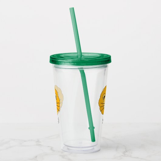 Persoonlijke illustratie Cute Safari Lion Acryl Drinkbeker (Links)