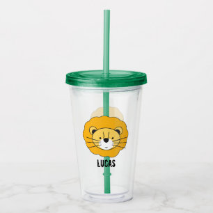Persoonlijke illustratie Cute Safari Lion Acryl Drinkbeker