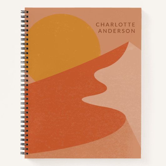 Persoonlijke Illustratie van Abstracte Woestijnber Notitieboek (Voorkant)