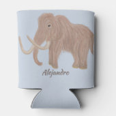 Persoonlijke illustratie van bruine-wolmammoet blikjeskoeler (Achterkant)