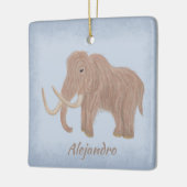 Persoonlijke illustratie van bruine-wolmammoet keramisch ornament (Links)