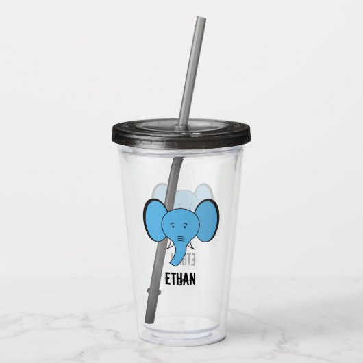 Persoonlijke illustratie van Cute Safari Elephant Acryl Drinkbeker (Achterkant)